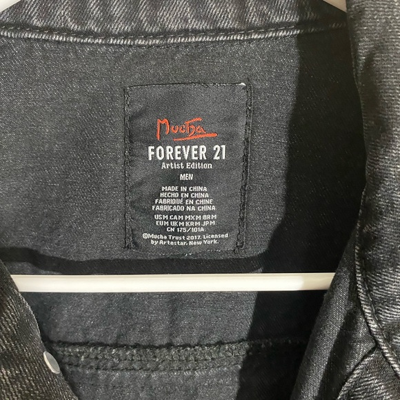 Alphonse Mucha Denim Jacket Forever 21 Size Medium - Picture 3 of 5